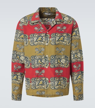 Tennis Court printed cotton and silk shirt | Bode