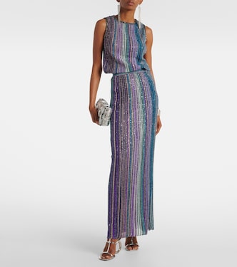 Verzierter Maxirock aus Häkelstrick | Missoni