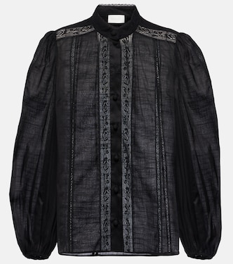 Camicia Halliday in cotone con pizzo | Zimmermann