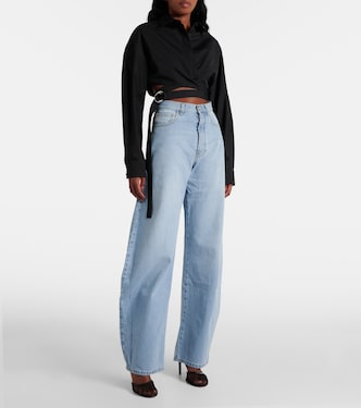 Camicia cropped in popeline di cotone | Alaïa