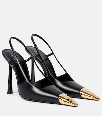 Jeanne 110 leather slingback pumps | Saint Laurent