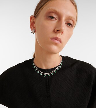 18kt white gold choker with emeralds and diamonds | Kamyen