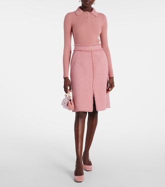 Falda midi de mezcla de lana con DG | Dolce&Gabbana