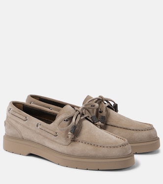 Monili suede boat shoes | Brunello Cucinelli