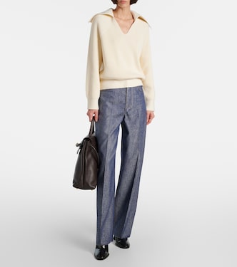 Pantalon Trompe l’œil en laine et coton | Bottega Veneta