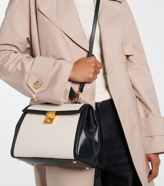 Paris Midi leather-trimmed canvas tote bag | DeMellier