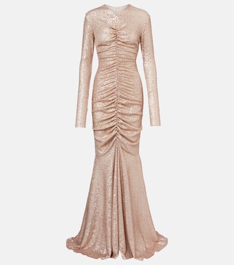 Ruched sequined gown | Norma Kamali