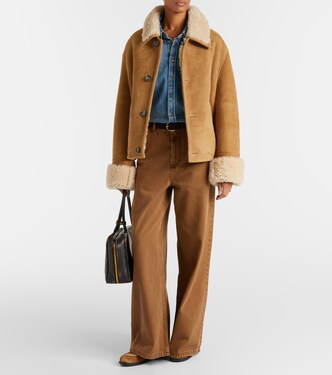 Shearling-trimmed suede jacket | Ami Paris