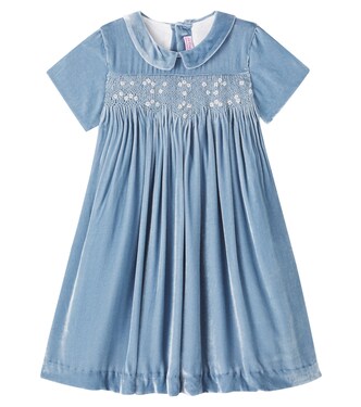 Marcita smocked velvet dress | La Coqueta
