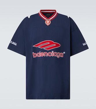 Logo oversized cotton jersey T-shirt | Balenciaga