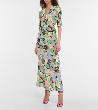 Vestido midi Selma en crepé de seda | Rixo
