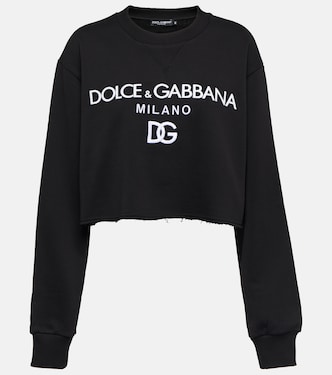 Sudadera cropped de algodón con logo | Dolce&Gabbana