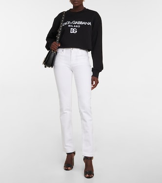 Sudadera cropped de algodón con logo | Dolce&Gabbana