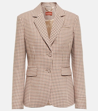 【Altuzarra】 Feniceチェック stretchウールブレザー Fenice checked stretch wool blazer in beige - Altuzarra