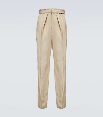 Pantalones plisados en mezcla de seda | Jil Sander