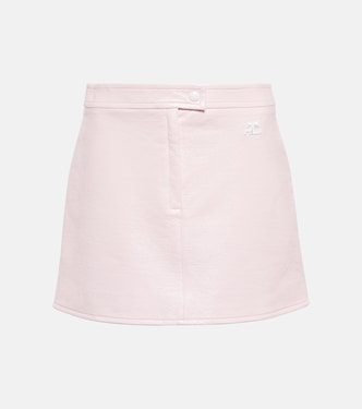 Coated cotton miniskirt | Courrèges