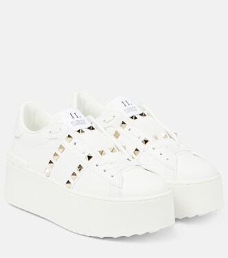 Rockstud platform leather sneakers | Valentino Garavani