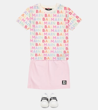 Camiseta de algodón estampada con logo | Balmain Kids