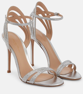 Crystal-embellished leather sandals | Gianvito Rossi