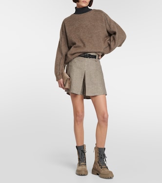 Skort in lino a quadri | Brunello Cucinelli