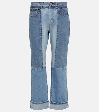 Jeans rectos de tiro alto con paneles | Victoria Beckham