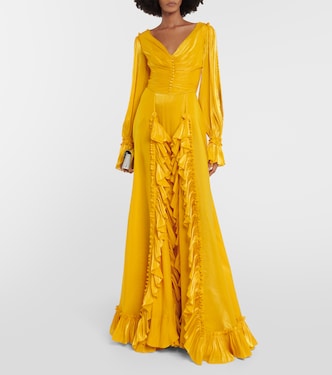 Ruffle-trimmed gown | Costarellos