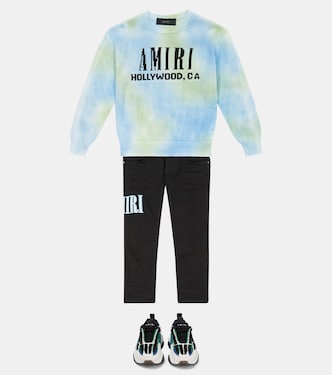 Pullover tie-dye in lana con logo | Amiri Kids