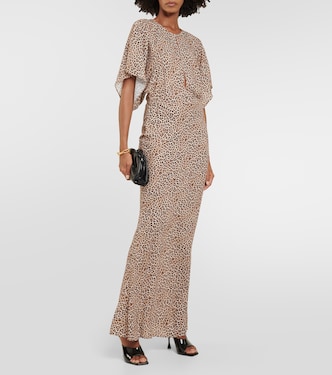Robe longue Obie à motif léopard | Norma Kamali