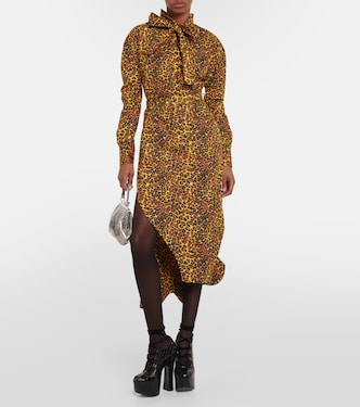Vestido midi asimétrico de algodón estampado | Vivienne Westwood