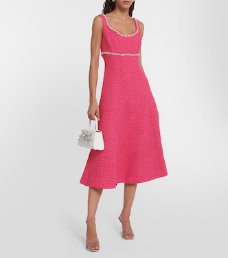 Embellished bouclé midi dress | Self-Portrait