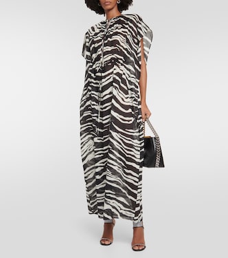 Zebra-print cotton maxi dress | Stella McCartney