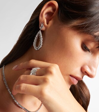 Orecchini in oro bianco 18kt con diamanti  | Suzanne Kalan