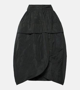 Gathered high-rise taffeta midi skirt  | Jil Sander