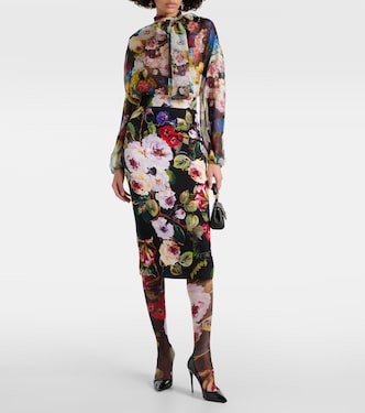 Collant in tulle con stampa | Dolce&Gabbana