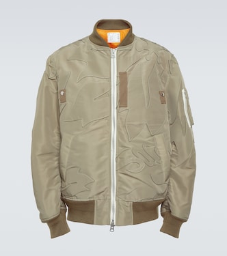 Chaqueta bomber de sarga de nylon bordada | Sacai