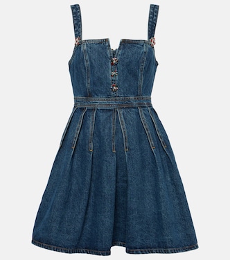 Embellished denim minidress | Self-Portrait