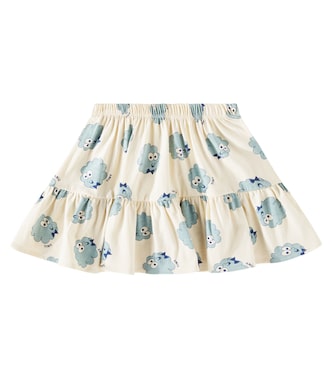 Falda de algodón fruncida estampada | Tinycottons