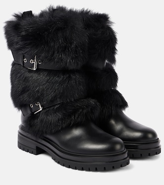 Botas biker Maverick de piel con borrego | Gianvito Rossi