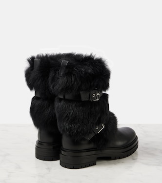 Botas biker Maverick de piel con borrego | Gianvito Rossi