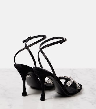 Crystal-embellished satin sandals | Dolce&Gabbana