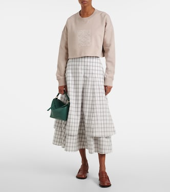 Sudadera cropped de algodón con anagrama | Loewe