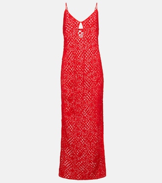 Rayure crochet cotton maxi dress | SIR
