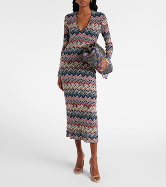 Abito midi con lamé a zig-zag | Missoni