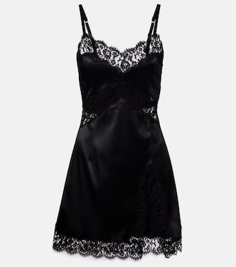 Slipdress aus Satin mit Spitze | Dolce&Gabbana
