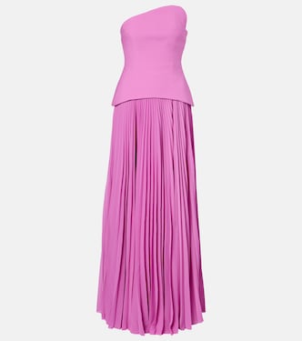 Britt pleated strapless gown | Solace London