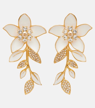 Pendientes Jasmine Vine adornados con esmalte | Oscar de la Renta