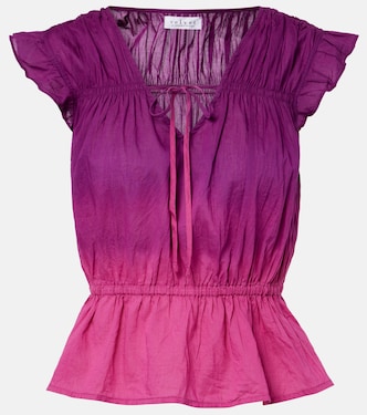 Kaia gathered cotton top | Velvet