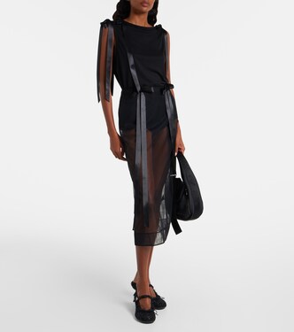 Bow-detail sheer tulle midi skirt  | Simone Rocha