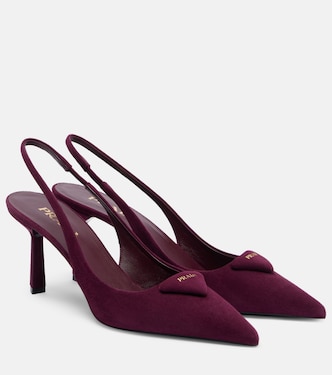 Escarpins slingback 75 en daim | Prada