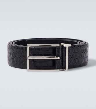 T Loop croc-effect leather belt | Tom Ford